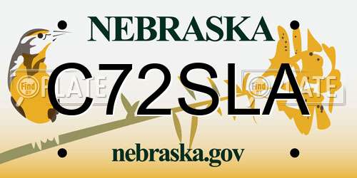 C72SLA Nebraska License Plate