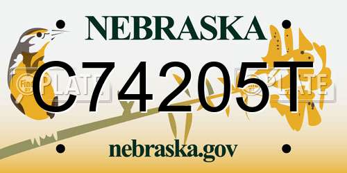 C74205T Nebraska License Plate