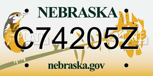 C74205Z Nebraska License Plate