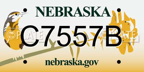 C7557B Nebraska License Plate