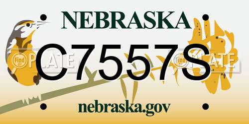 C7557S Nebraska License Plate