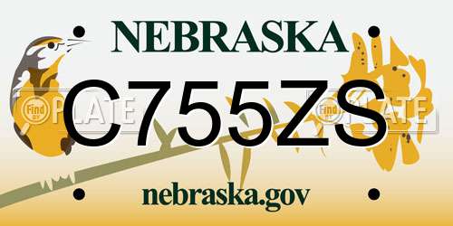 C755ZS Nebraska License Plate