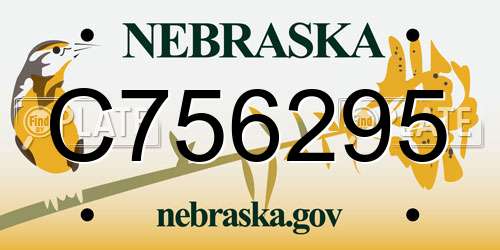 C756295 Nebraska License Plate