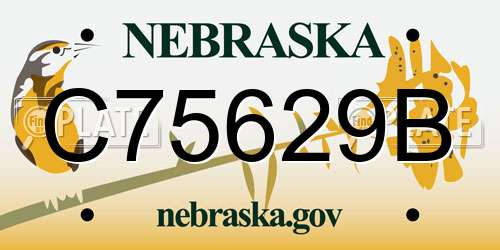 C75629B Nebraska License Plate