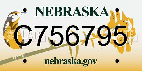 C756795 Nebraska License Plate