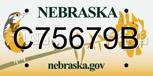 C75679B Nebraska License Plate