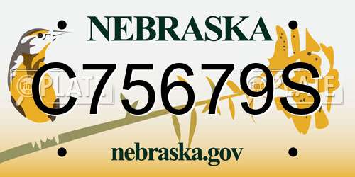 C75679S Nebraska License Plate