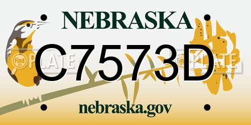 C7573D Nebraska License Plate