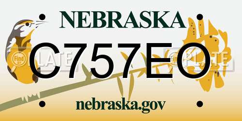 C757EO Nebraska License Plate