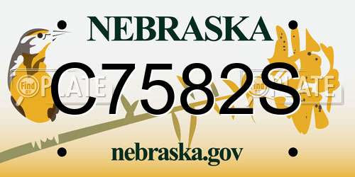 C7582S Nebraska License Plate