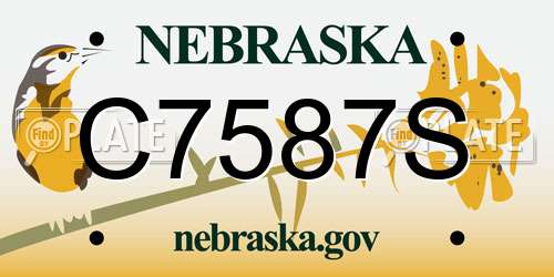 C7587S Nebraska License Plate