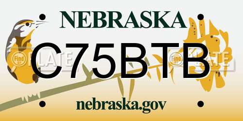 C75BTB Nebraska License Plate