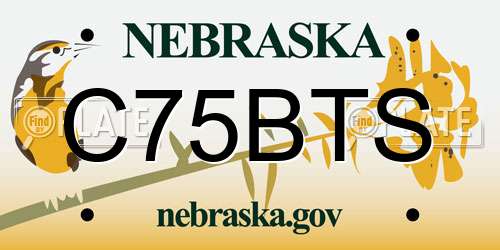 C75BTS Nebraska License Plate