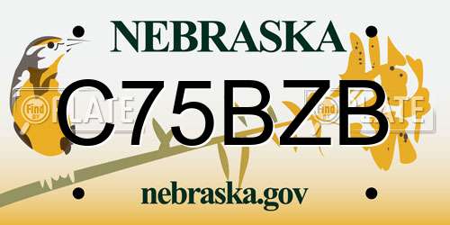 C75BZB Nebraska License Plate