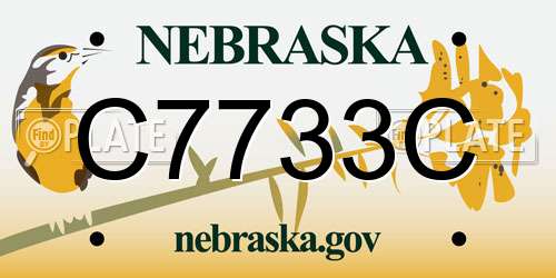 C7733C Nebraska License Plate