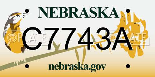 C7743A Nebraska License Plate