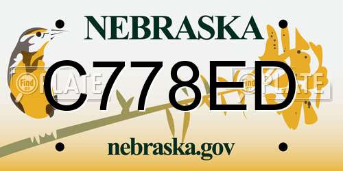 C778ED Nebraska License Plate
