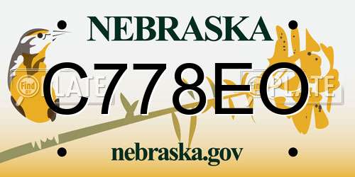 C778EO Nebraska License Plate