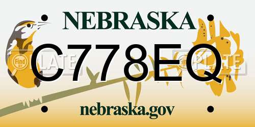 C778EQ Nebraska License Plate