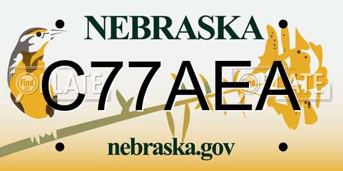 C77AEA Nebraska License Plate