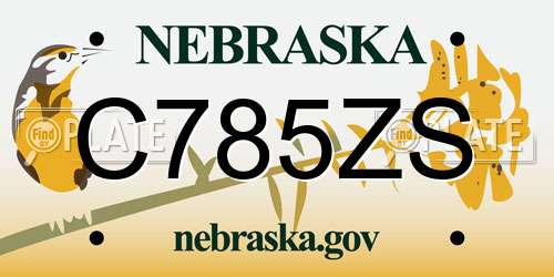C785ZS Nebraska License Plate