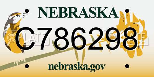 C786298 Nebraska License Plate
