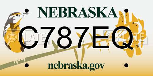 C787EQ Nebraska License Plate