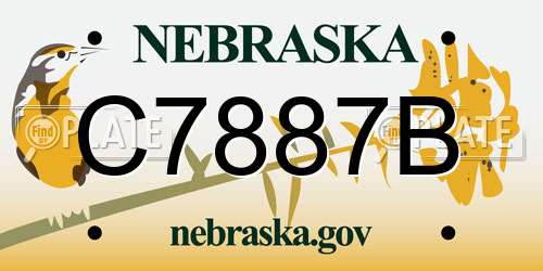C7887B Nebraska License Plate