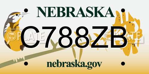 C788ZB Nebraska License Plate