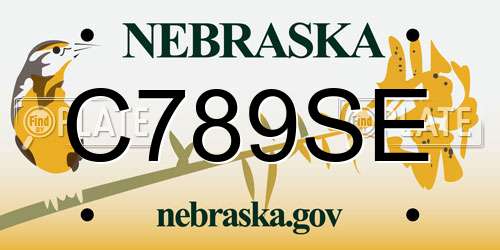 C789SE Nebraska License Plate
