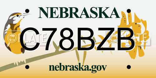 C78BZB Nebraska License Plate