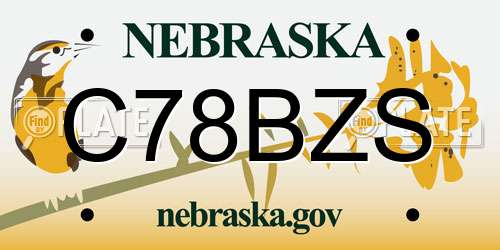 C78BZS Nebraska License Plate