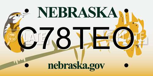 C78TEO Nebraska License Plate