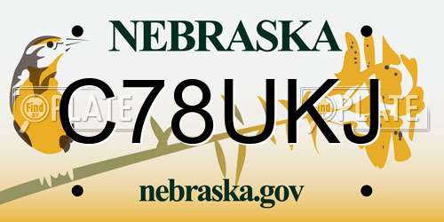 C78UKJ Nebraska License Plate
