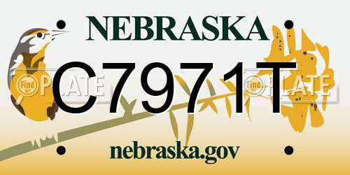 C7971T Nebraska License Plate