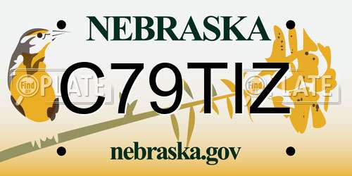 C79TIZ Nebraska License Plate