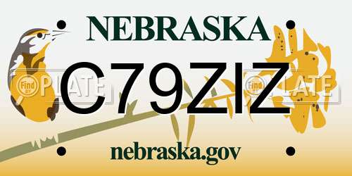 C79ZIZ Nebraska License Plate