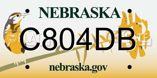 C804DB Nebraska License Plate