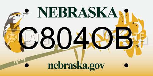 C804OB Nebraska License Plate