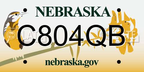 C804QB Nebraska License Plate