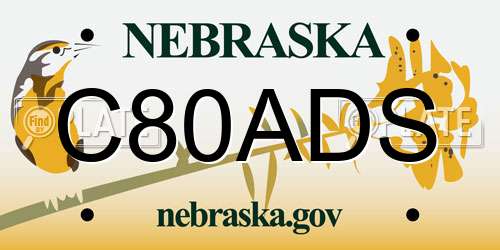 C80ADS Nebraska License Plate