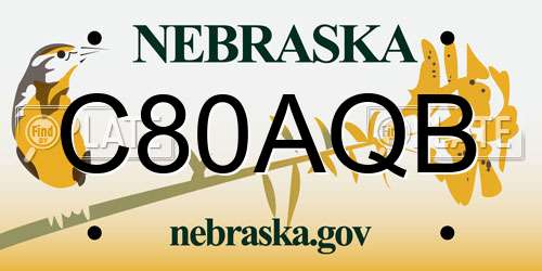 C80AQB Nebraska License Plate