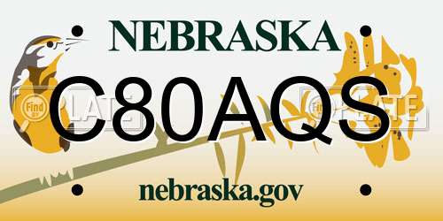 C80AQS Nebraska License Plate