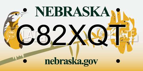 C82XQT Nebraska License Plate