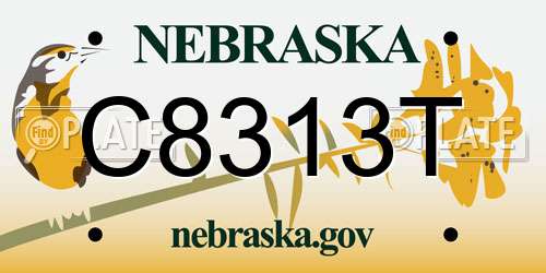 C8313T Nebraska License Plate