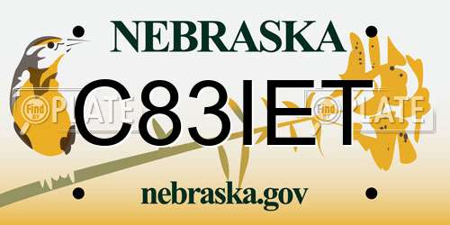 C83IET Nebraska License Plate