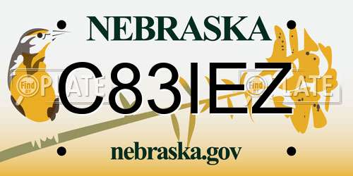 C83IEZ Nebraska License Plate