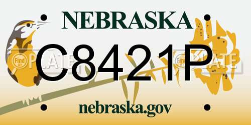 C8421P Nebraska License Plate