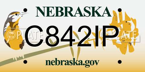 C842IP Nebraska License Plate