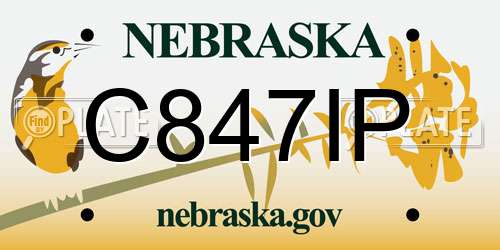 C847IP Nebraska License Plate